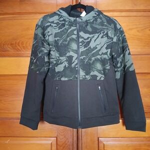 NWT DSG Boys Large (14-16) Sport Sherpa Jacket Green Black Long Sleeve Full Zip